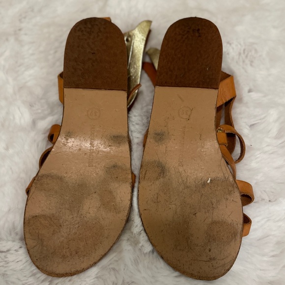 Ancient Greek Sandals Size 9 (fit like 8) all leather with gold wings pre-owned - Picture 7 of 9